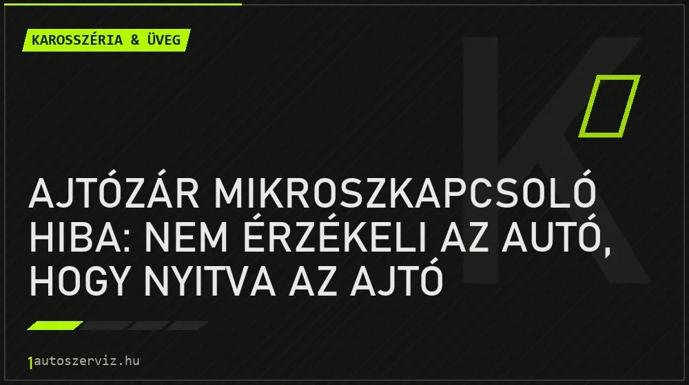 Ajtózár mikroszkapcsoló hiba: Nem érzékeli az autó, hogy nyitva az ajtó - Karosszéria & üveg