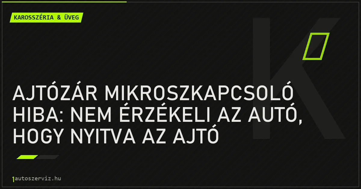 Ajtózár mikroszkapcsoló hiba: Nem érzékeli az autó, hogy nyitva az ajtó - autószerviz Budapest