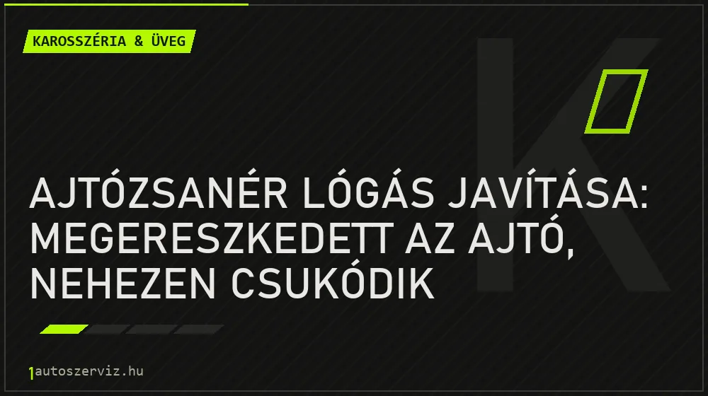 Karosszéria & üveg - Ajtózsanér lógás javítása: Megereszkedett az ajtó, nehezen csukódik