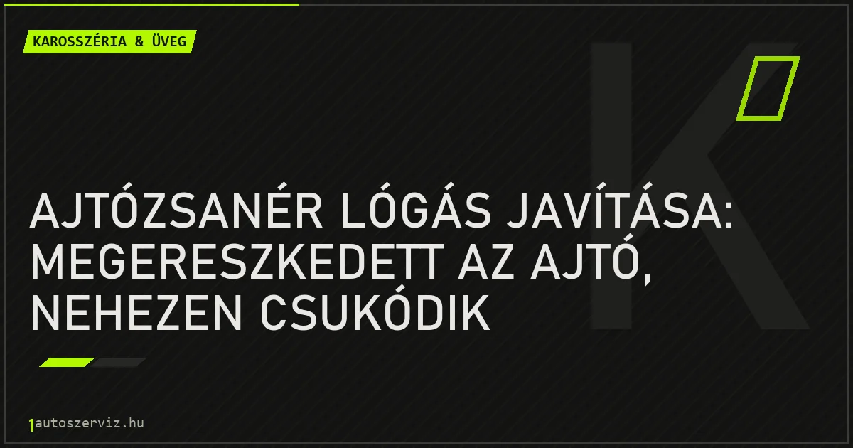 Ajtózsanér lógás javítása: Megereszkedett az ajtó, nehezen csukódik - autószerviz Budapest