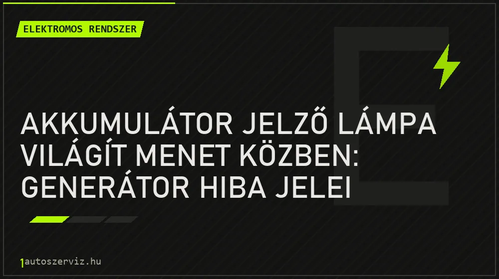 Akkumulátor jelző lámpa világít menet közben: Generátor hiba jelei - Elektromos rendszer