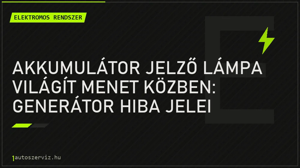 Elektromos rendszer - Akkumulátor jelző lámpa világít menet közben: Generátor hiba jelei
