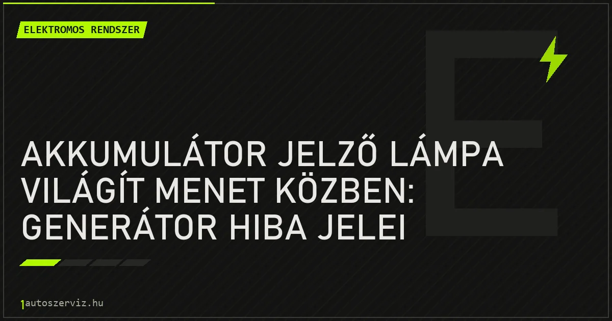 Akkumulátor jelző lámpa világít menet közben: Generátor hiba jelei - autószerviz Budapest