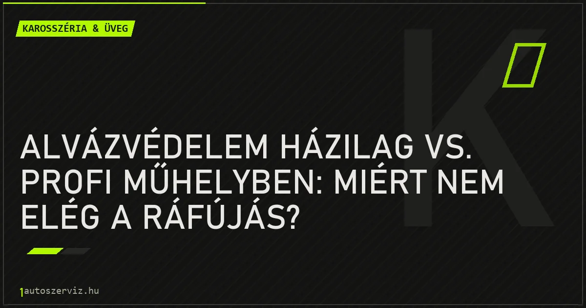 Alvázvédelem házilag vs. profi műhelyben: Miért nem elég a ráfújás? - autószerviz Budapest
