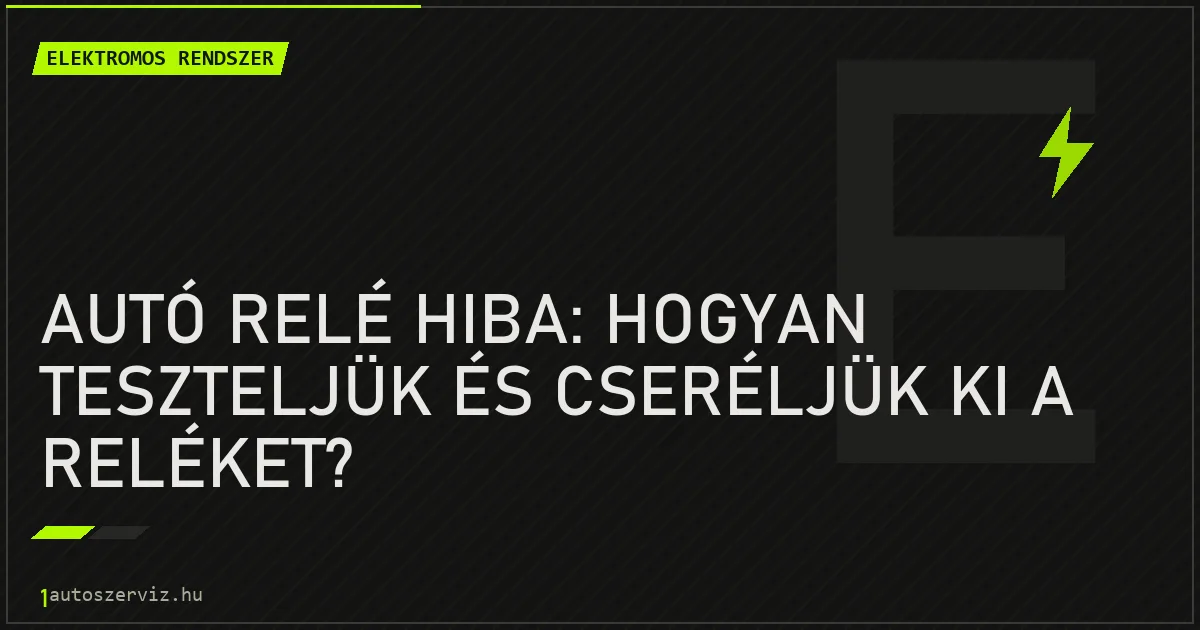 Autó relé hiba: hogyan teszteljük és cseréljük ki a reléket? - autószerviz Budapest