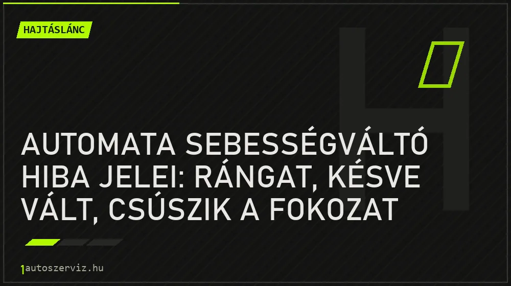 Automata sebességváltó hiba jelei: Rángat, késve vált, csúszik a fokozat - Hajtáslánc