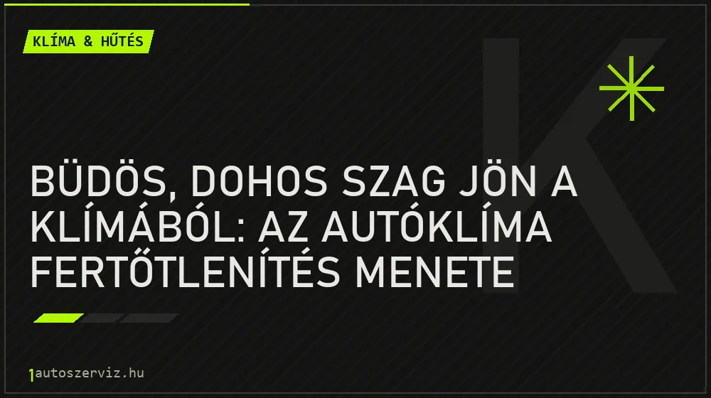 Klíma & hűtés - Büdös, dohos szag jön a klímából: Az autóklíma fertőtlenítés menete