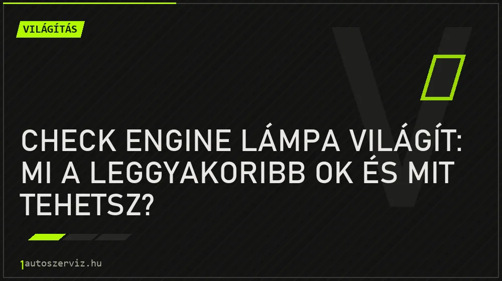 Check engine lámpa világít: mi a leggyakoribb ok és mit tehetsz? - Világítás