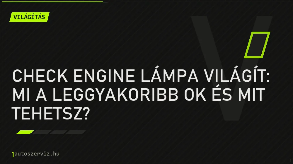 Világítás - Check engine lámpa világít: mi a leggyakoribb ok és mit tehetsz?