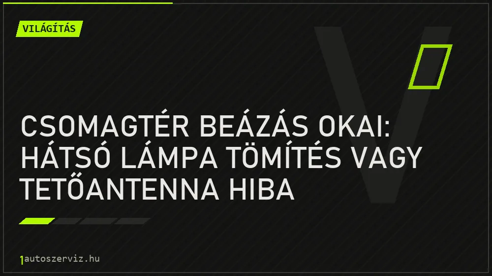 Csomagtér beázás okai: Hátsó lámpa tömítés vagy tetőantenna hiba - Világítás