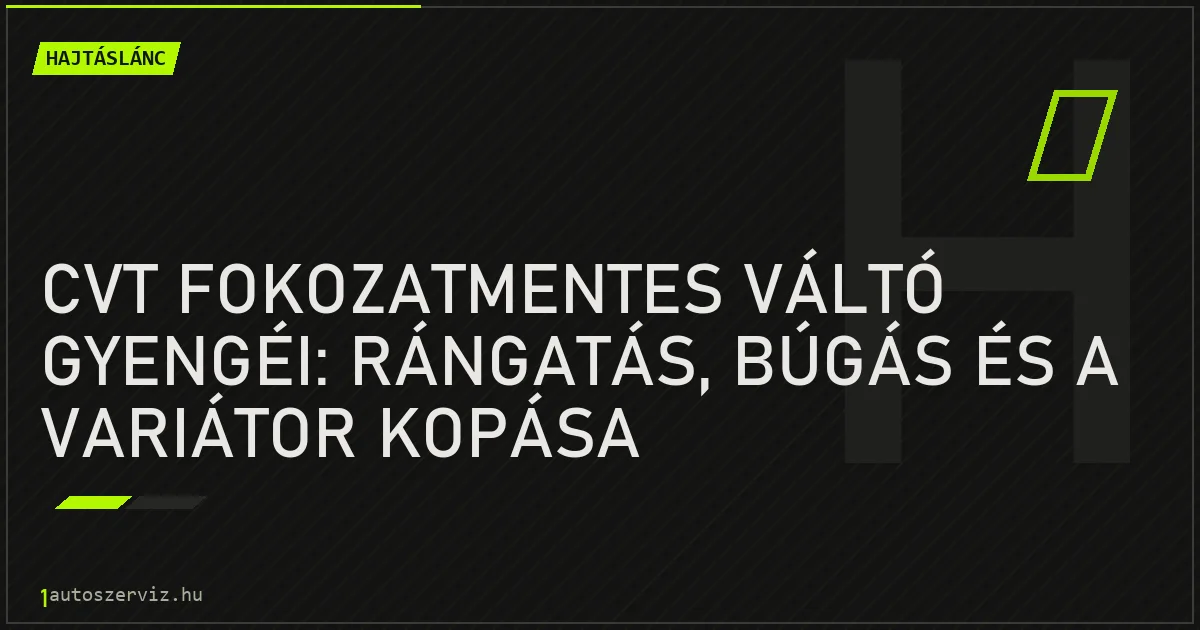 CVT fokozatmentes váltó gyengéi: rángatás, búgás és a variátor kopása - autószerviz Budapest