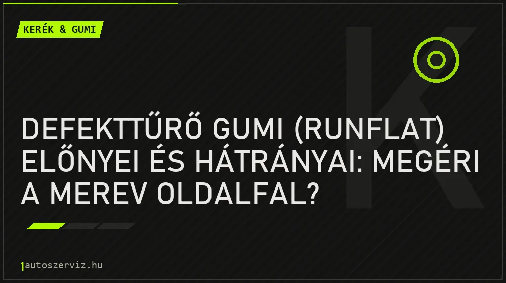 Kerék & gumi - Defekttűrő gumi (RunFlat) előnyei és hátrányai: Megéri a merev oldalfal?