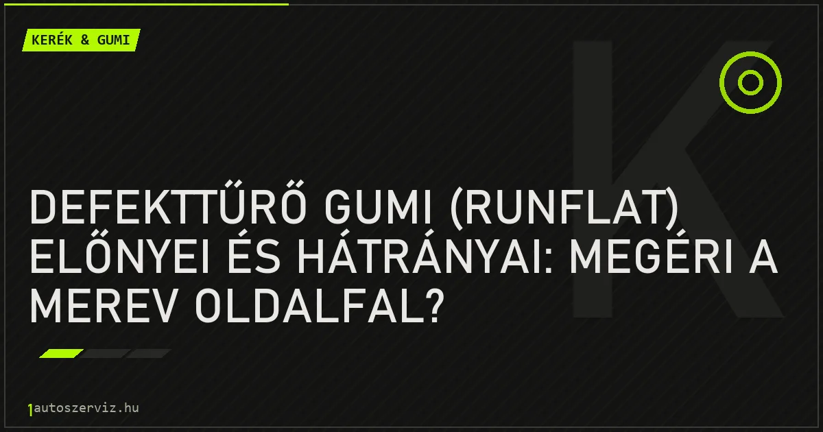 Defekttűrő gumi (RunFlat) előnyei és hátrányai: Megéri a merev oldalfal? - autószerviz Budapest