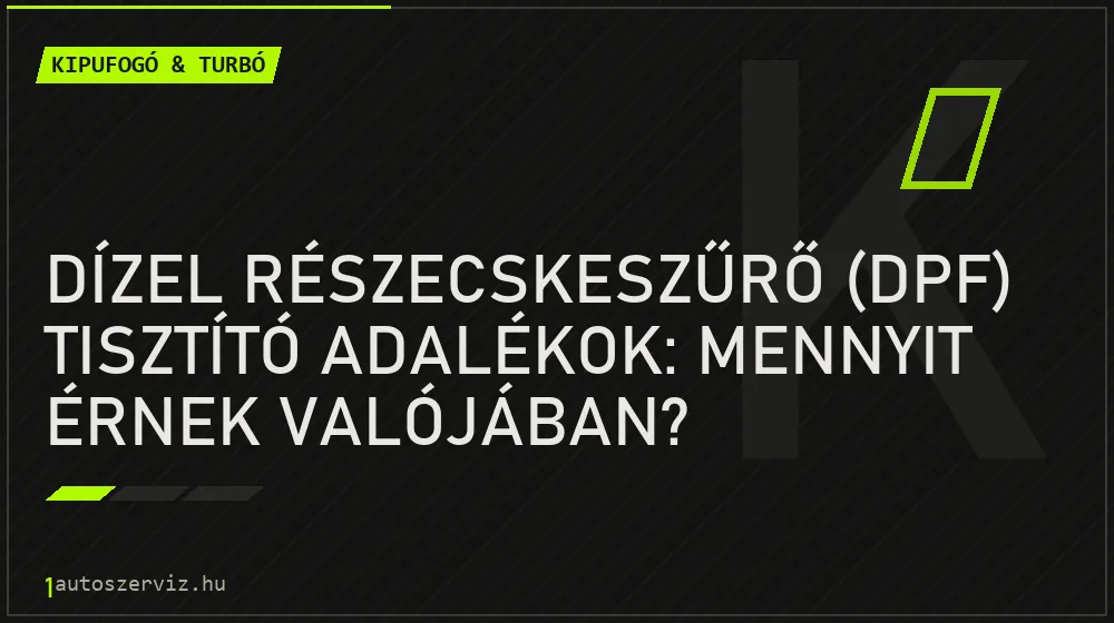 Kipufogó & turbó - Dízel részecskeszűrő (DPF) tisztító adalékok: Mennyit érnek valójában?