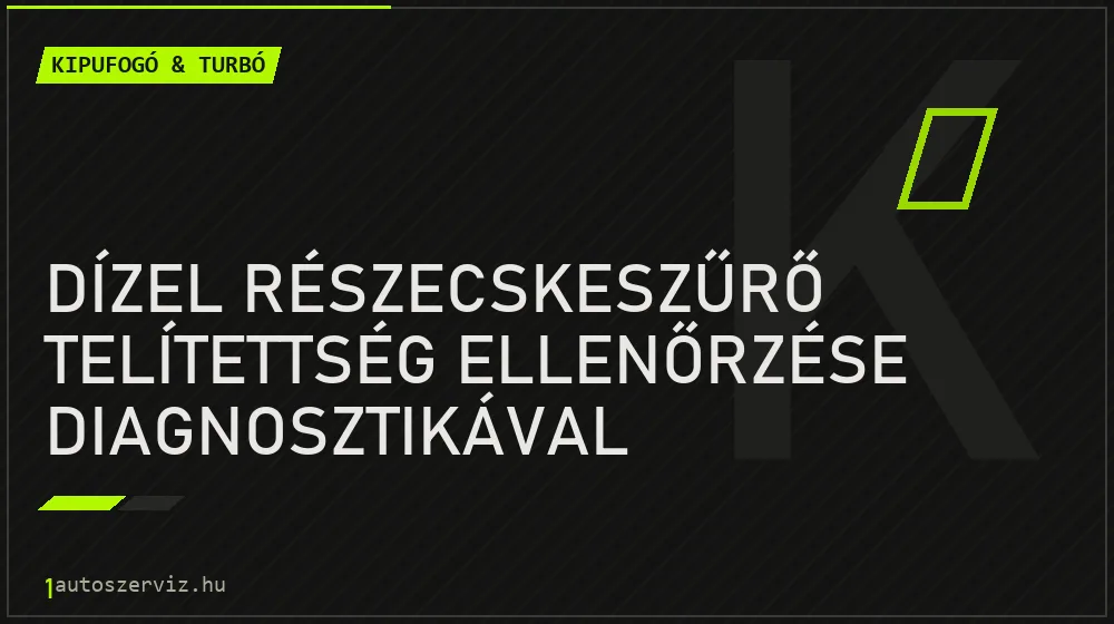 Kipufogó & turbó - Dízel részecskeszűrő telítettség ellenőrzése diagnosztikával