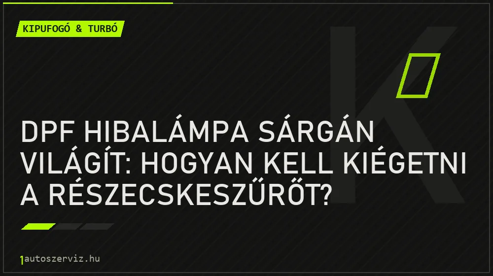 DPF hibalámpa sárgán világít: Hogyan kell kiégetni a részecskeszűrőt? - Kipufogó & turbó