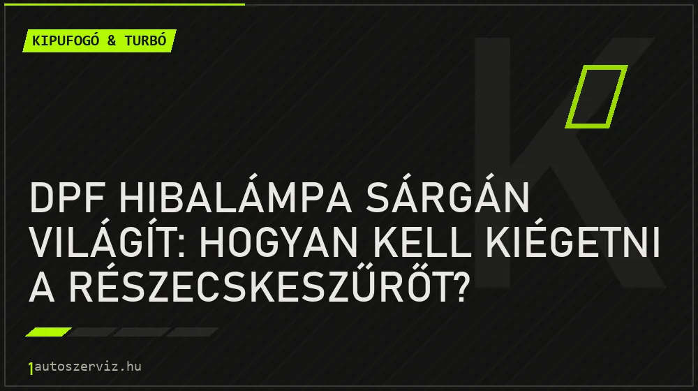 Kipufogó & turbó - DPF hibalámpa sárgán világít: Hogyan kell kiégetni a részecskeszűrőt?