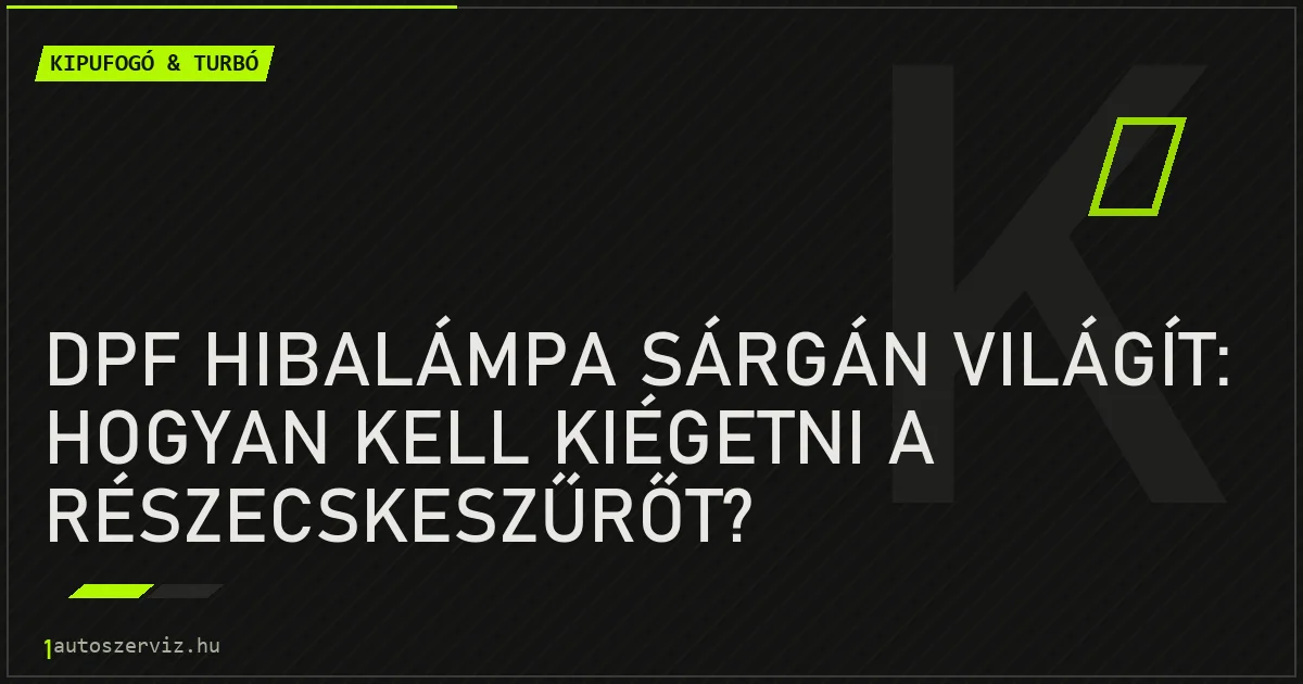 DPF hibalámpa sárgán világít: Hogyan kell kiégetni a részecskeszűrőt? - autószerviz Budapest