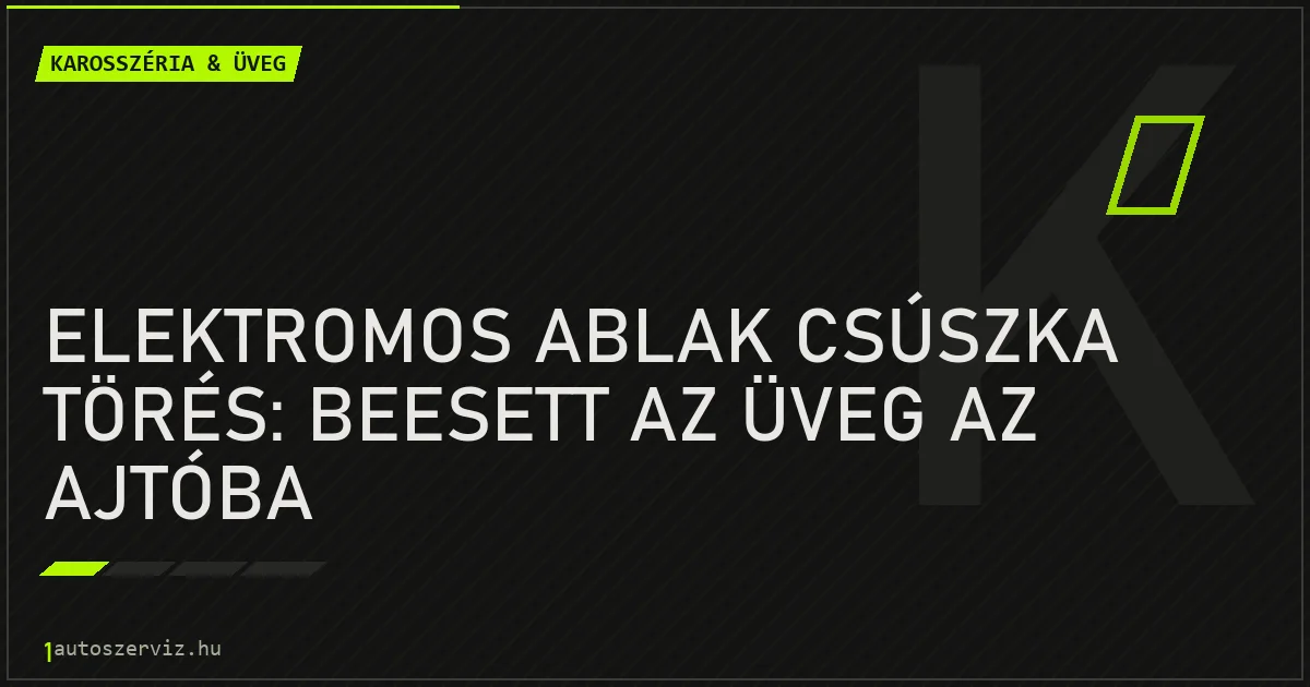 Elektromos ablak csúszka törés: Beesett az üveg az ajtóba - autószerviz Budapest