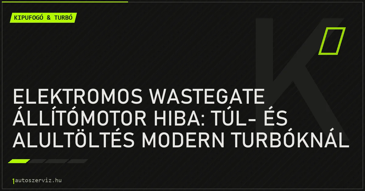 Elektromos wastegate állítómotor hiba: túl- és alultöltés modern turbóknál - autószerviz Budapest