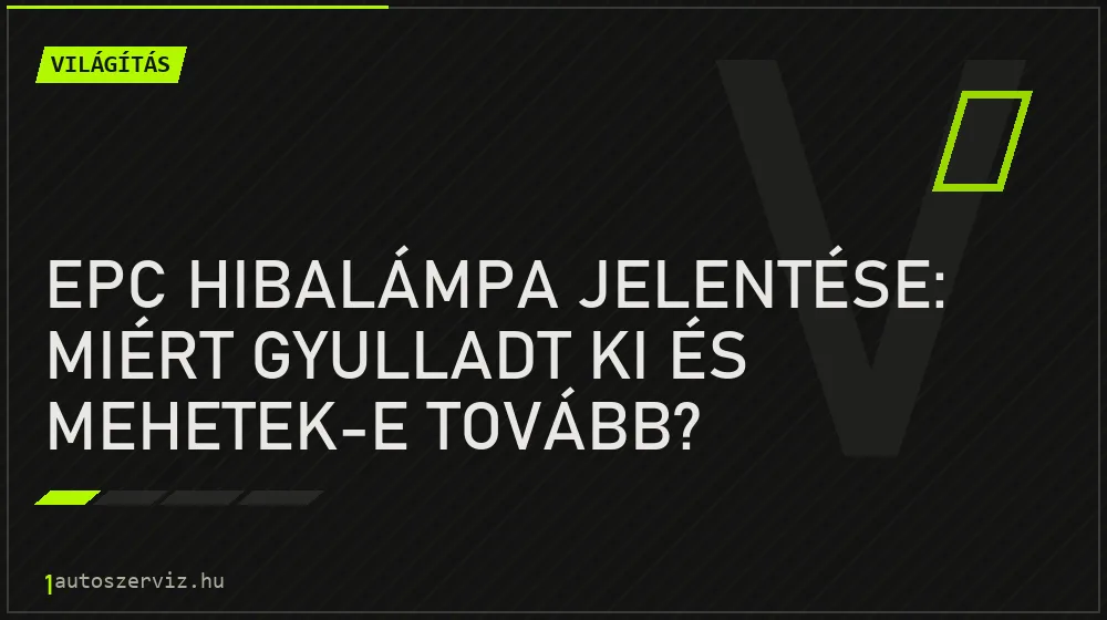 EPC hibalámpa jelentése: miért gyulladt ki és mehetek-e tovább? - Világítás