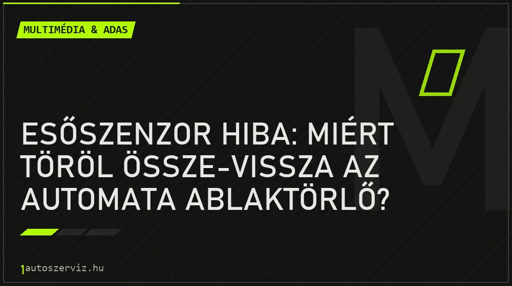 Multimédia & ADAS - Esőszenzor hiba: Miért töröl össze-vissza az automata ablaktörlő?