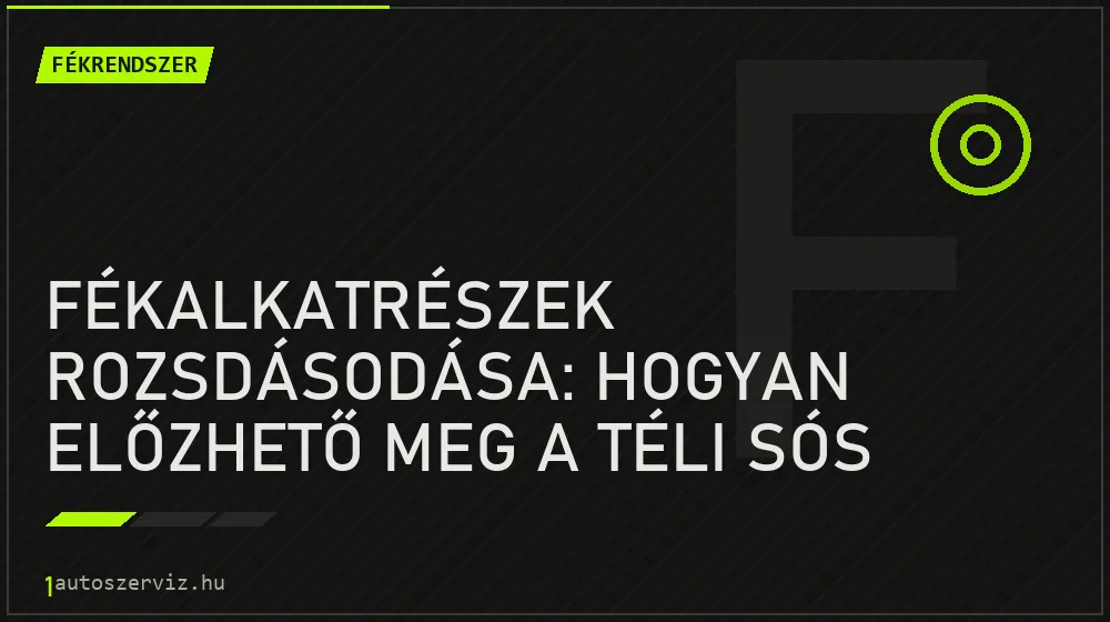 Fékrendszer - Fékalkatrészek rozsdásodása: Hogyan előzhető meg a téli sós utakon?