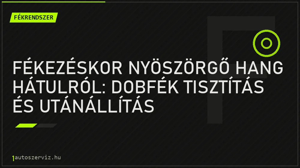 Fékrendszer - Fékezéskor nyöszörgő hang hátulról: Dobfék tisztítás és utánállítás