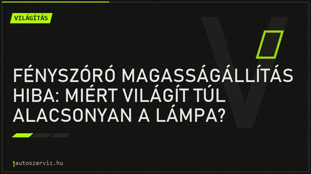 Világítás - Fényszóró magasságállítás hiba: Miért világít túl alacsonyan a lámpa?