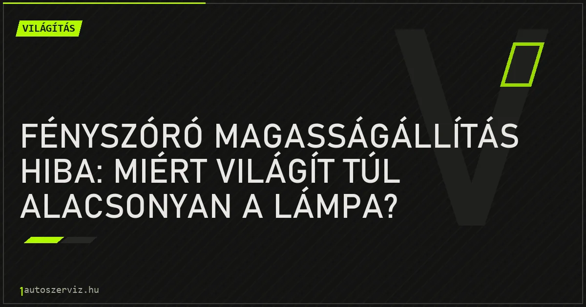 Fényszóró magasságállítás hiba: Miért világít túl alacsonyan a lámpa? - autószerviz Budapest