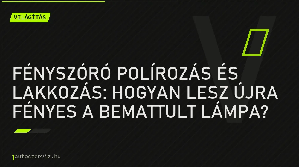 Fényszóró polírozás és lakkozás: Hogyan lesz újra fényes a bemattult lámpa? - Világítás