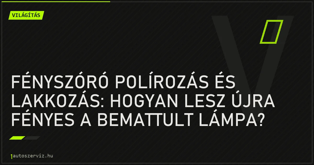 Fényszóró polírozás és lakkozás: Hogyan lesz újra fényes a bemattult lámpa? - autószerviz Budapest