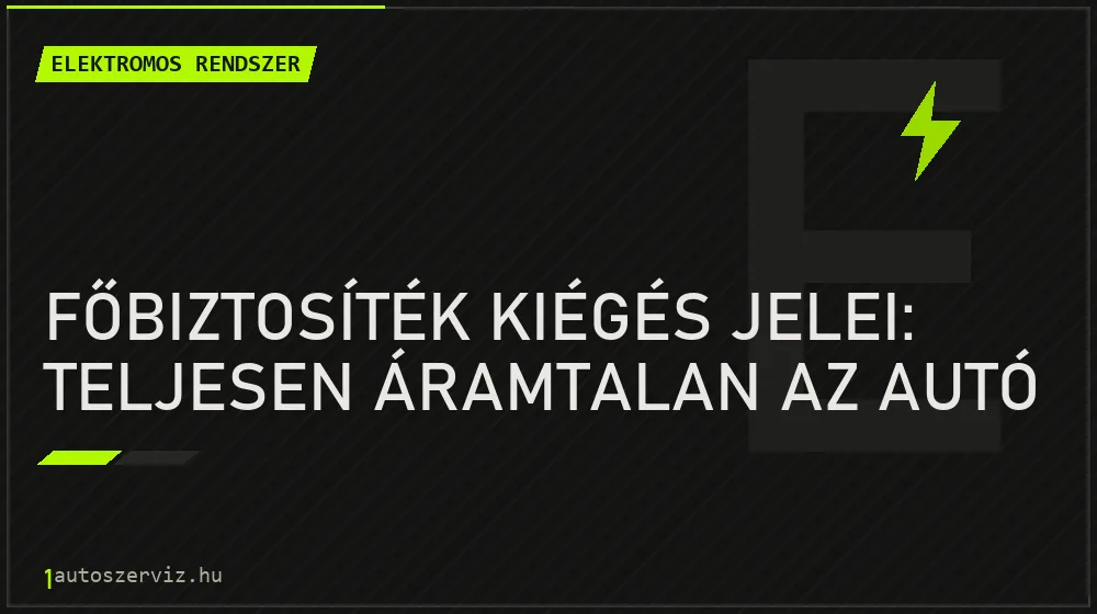 Főbiztosíték kiégés jelei: Teljesen áramtalan az autó - Elektromos rendszer