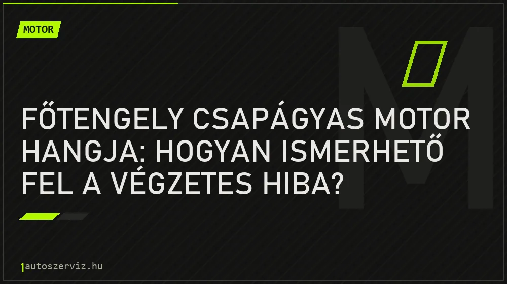 Főtengely csapágyas motor hangja: Hogyan ismerhető fel a végzetes hiba? - Motor