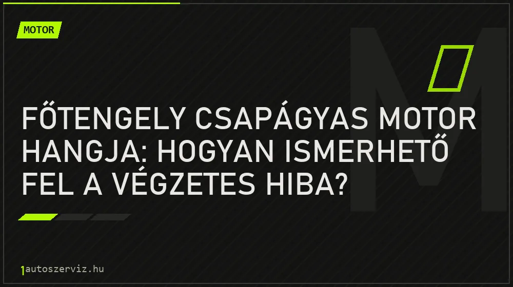 Motor - Főtengely csapágyas motor hangja: Hogyan ismerhető fel a végzetes hiba?