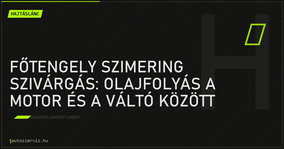 Főtengely szimering szivárgás: Olajfolyás a motor és a váltó között - autószerviz Budapest