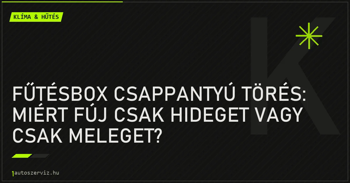 Fűtésbox csappantyú törés: Miért fúj csak hideget vagy csak meleget? - autószerviz Budapest