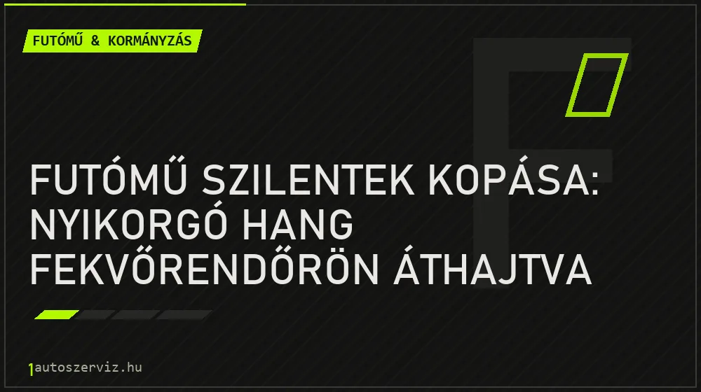 Futómű & kormányzás - Futómű szilentek kopása: Nyikorgó hang fekvőrendőrön áthajtva