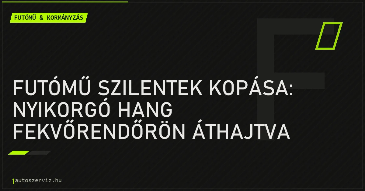 Futómű szilentek kopása: Nyikorgó hang fekvőrendőrön áthajtva - autószerviz Budapest