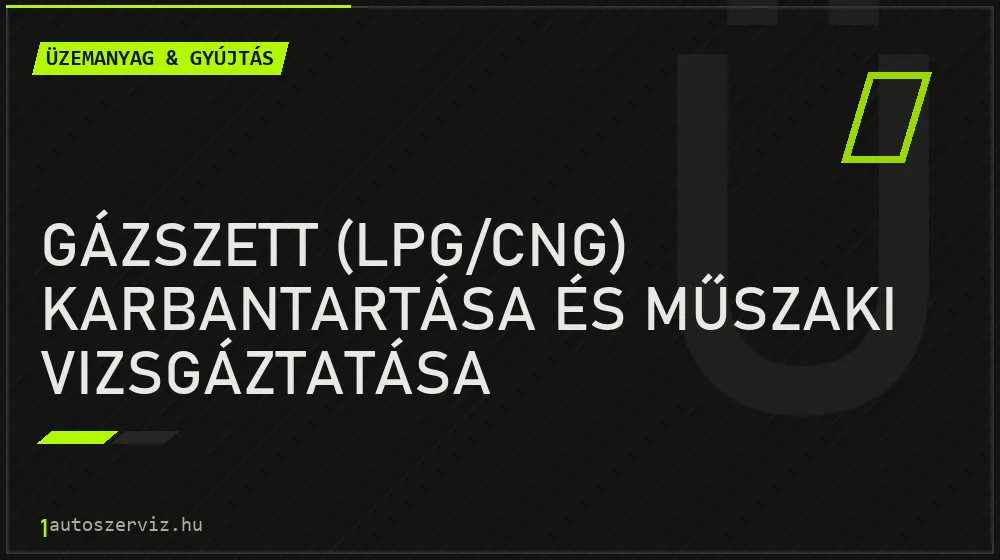 Üzemanyag & gyújtás - Gázszett (LPG/CNG) karbantartása és műszaki vizsgáztatása