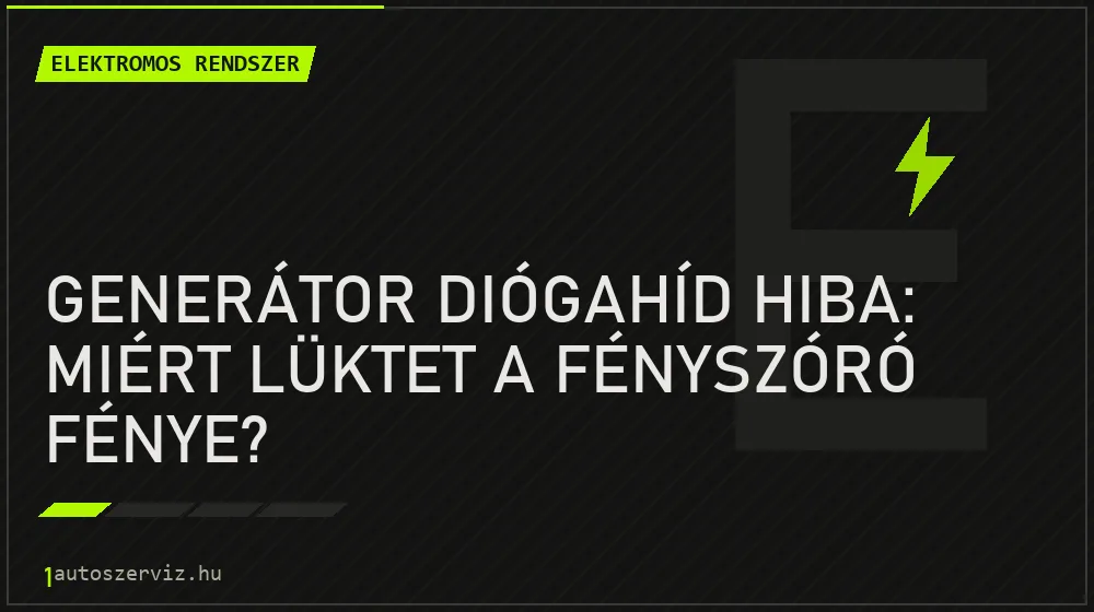 Elektromos rendszer - Generátor diógahíd hiba: Miért lüktet a fényszóró fénye?