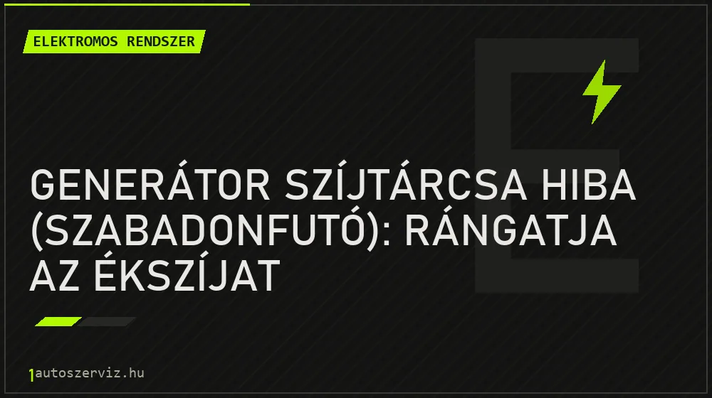 Generátor szíjtárcsa hiba (szabadonfutó): rángatja az ékszíjat - Elektromos rendszer