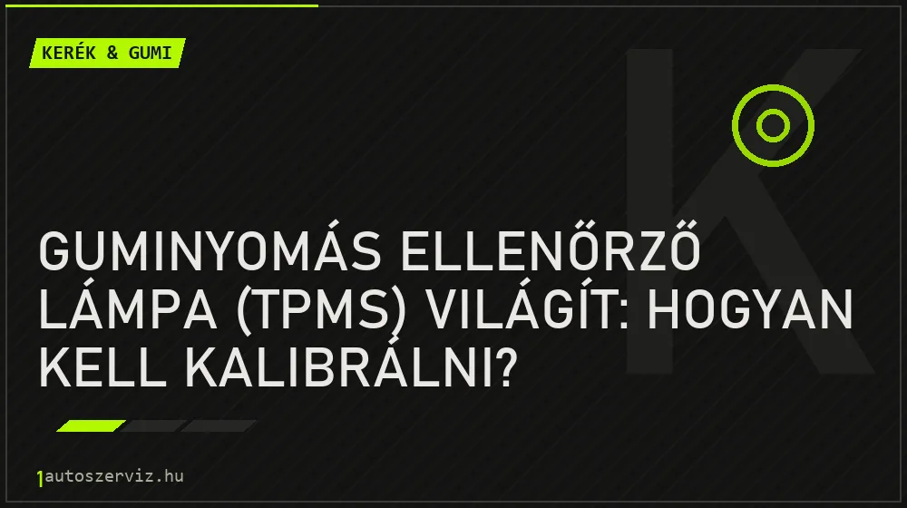 Guminyomás ellenőrző lámpa (TPMS) világít: Hogyan kell kalibrálni? - Kerék & gumi