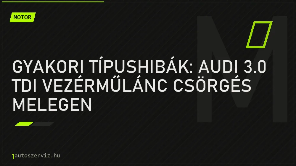 Gyakori típushibák: Audi 3.0 TDI vezérműlánc csörgés melegen - Motor