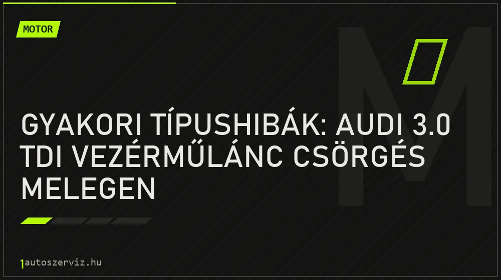 Motor - Gyakori típushibák: Audi 3.0 TDI vezérműlánc csörgés melegen