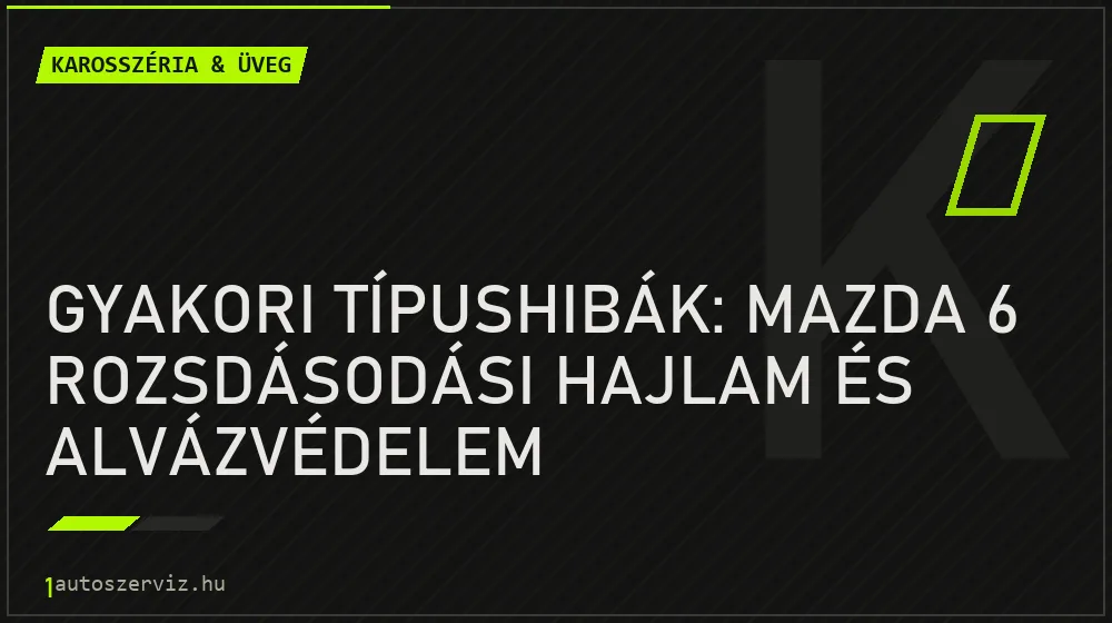 Gyakori típushibák: Mazda 6 rozsdásodási hajlam és alvázvédelem