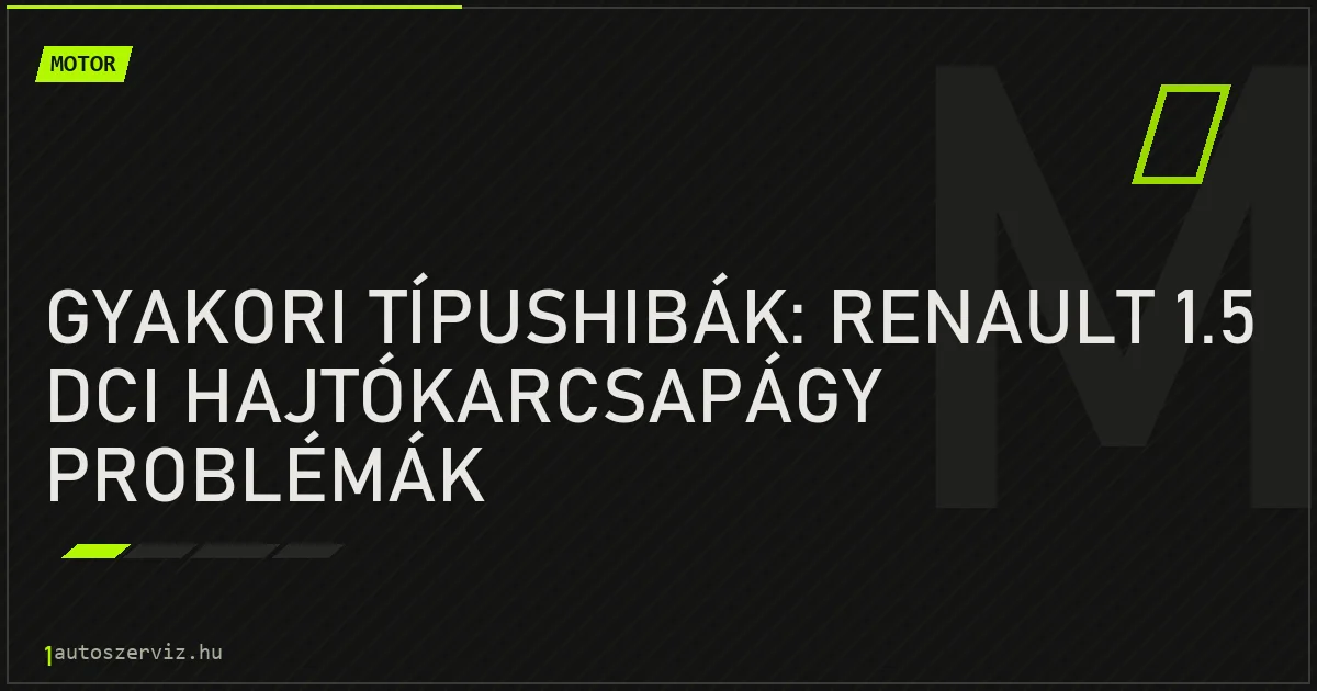 Gyakori típushibák: Renault 1.5 dCi hajtókarcsapágy problémák - autószerviz Budapest