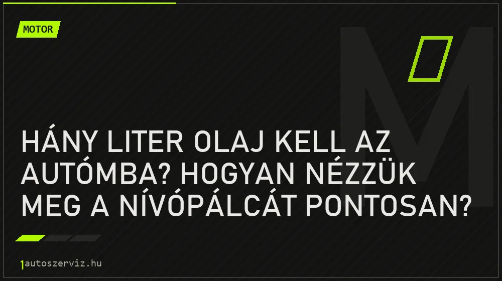 Motor - Hány liter olaj kell az autómba? Hogyan nézzük meg a nívópálcát pontosan?