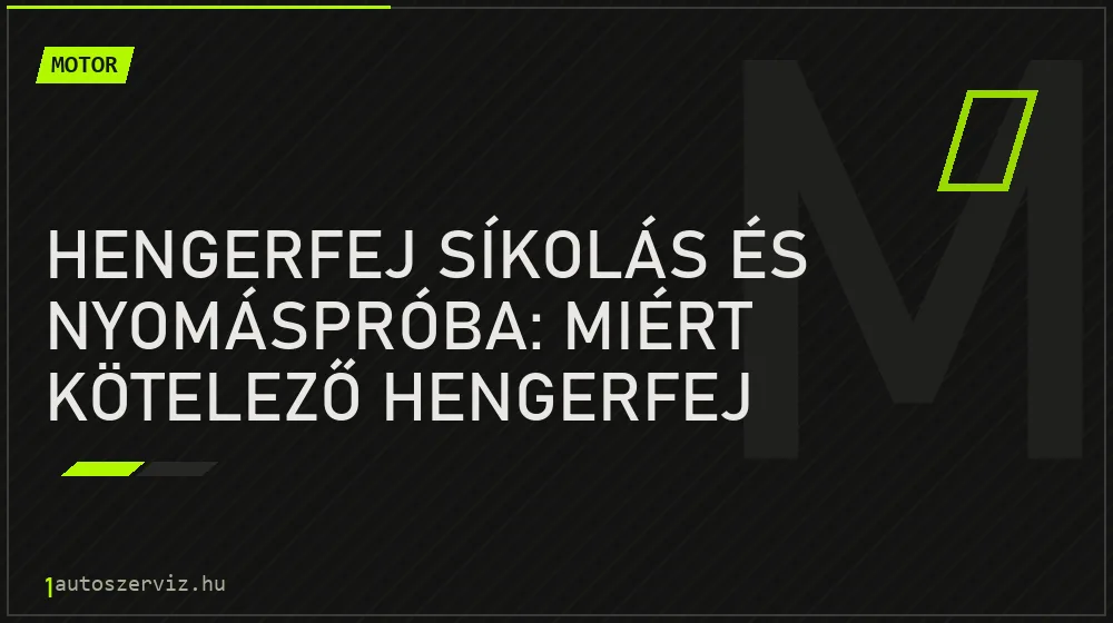 Motor - Hengerfej síkolás és nyomáspróba: Miért kötelező hengerfej felújításkor?