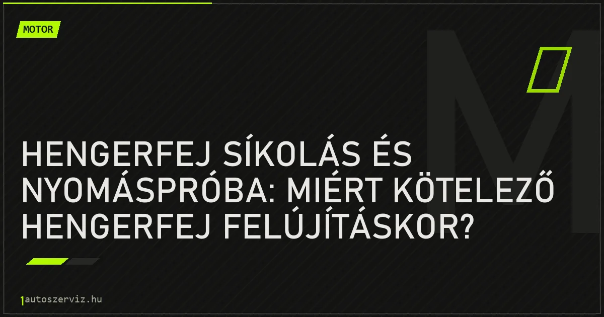 Hengerfej síkolás és nyomáspróba: Miért kötelező hengerfej felújításkor? - autószerviz Budapest